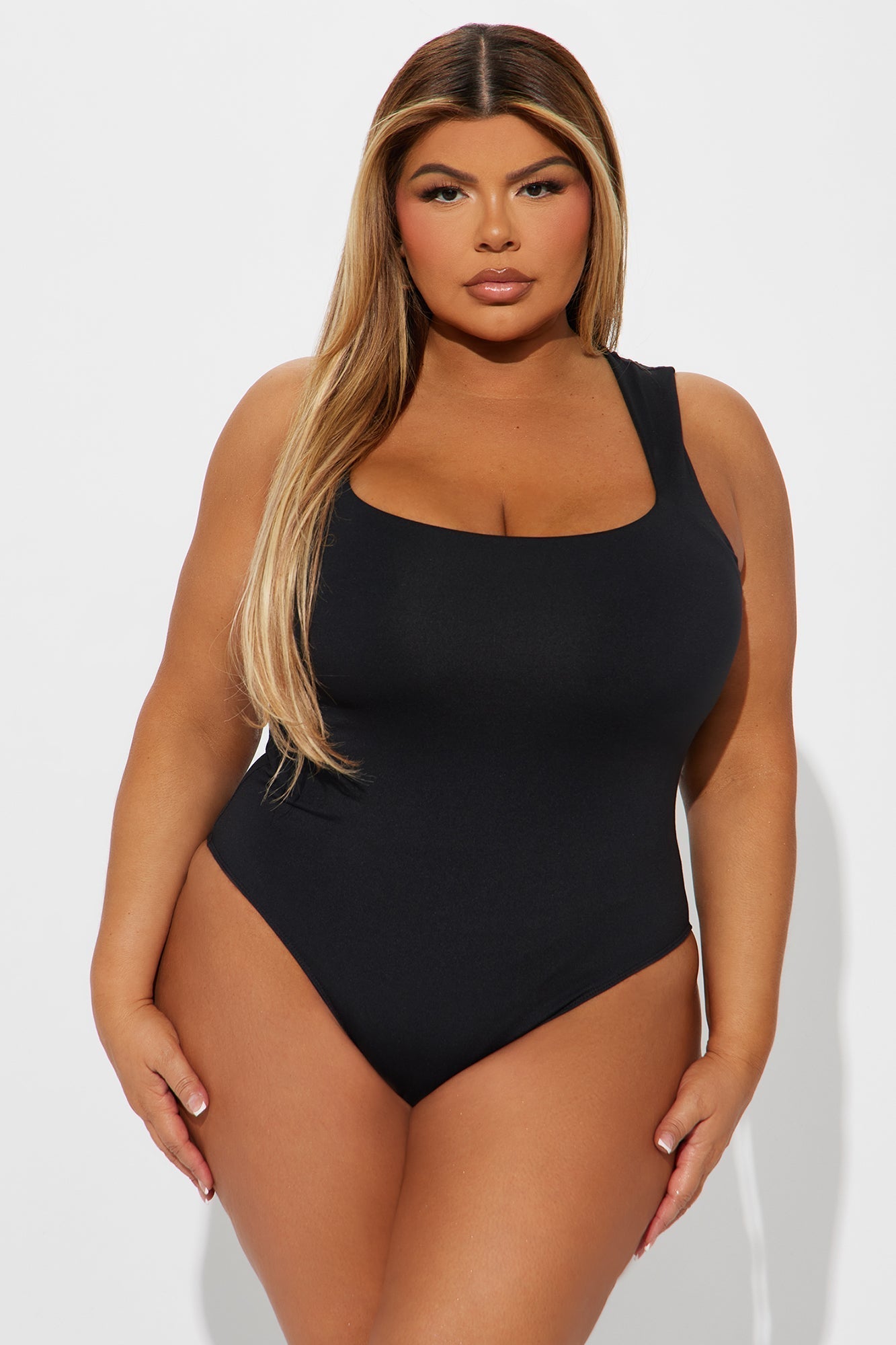 Serena Square Neck Bodysuit - Black