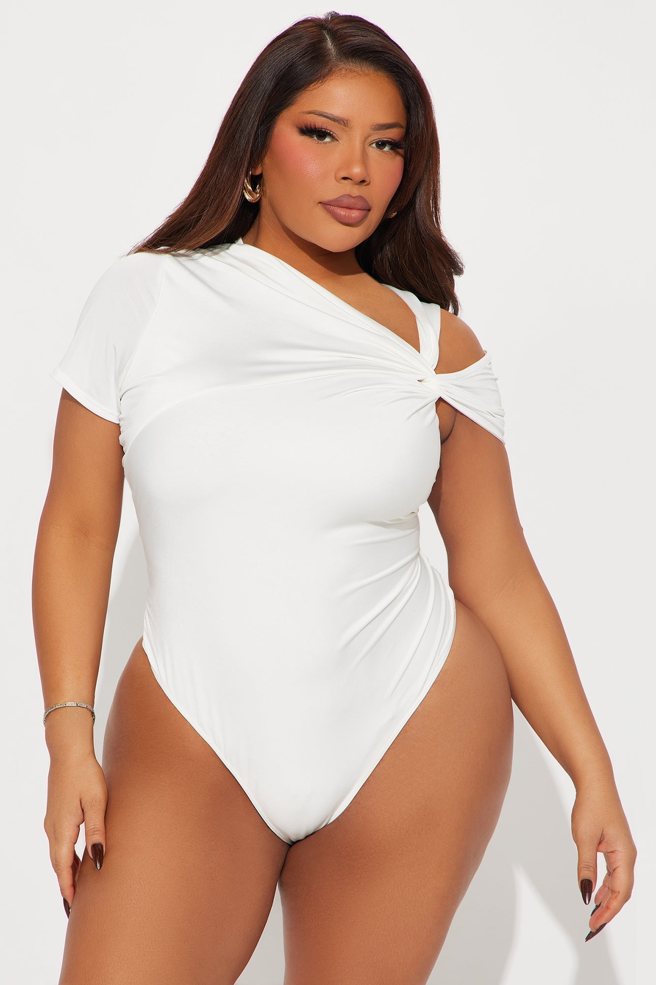 Twist It Up Cut Out Bodysuit - Ivory