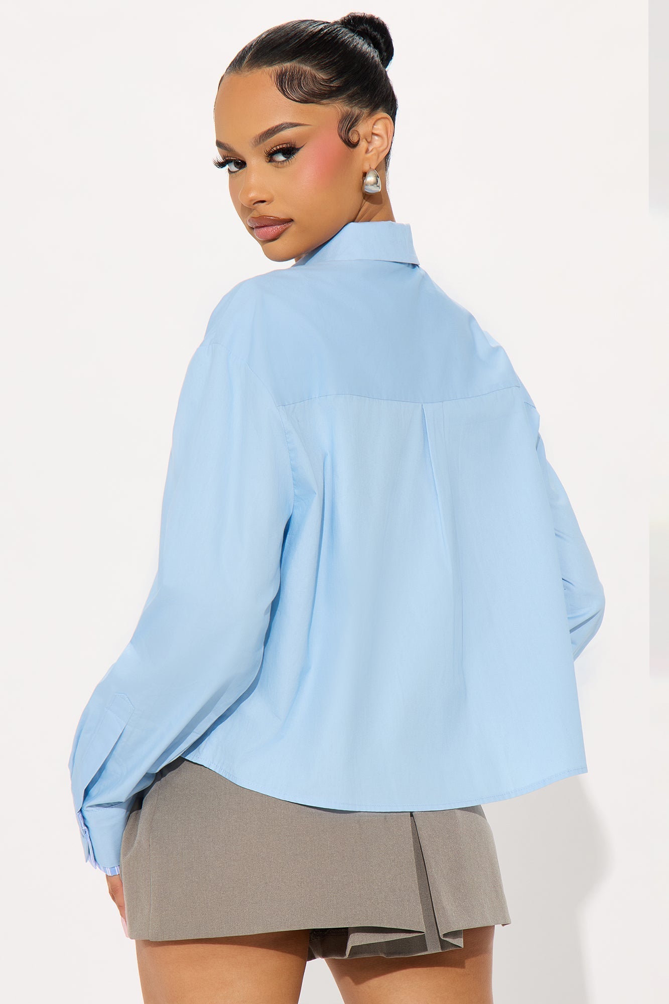 Textbook Edition Poplin 2 Piece Shirt And Tie - Blue