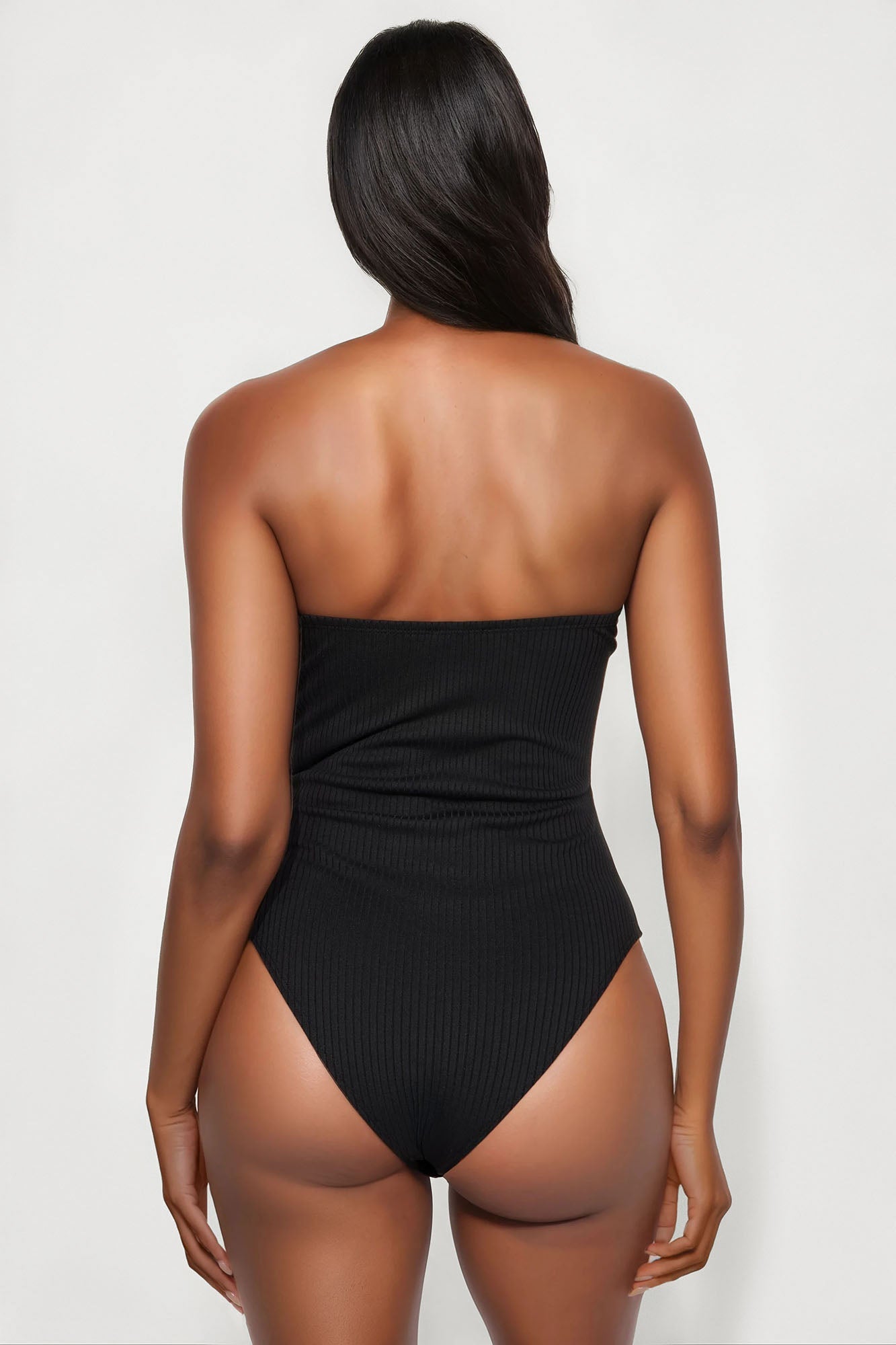 Didi Ribbed Halter Bodysuit - Black