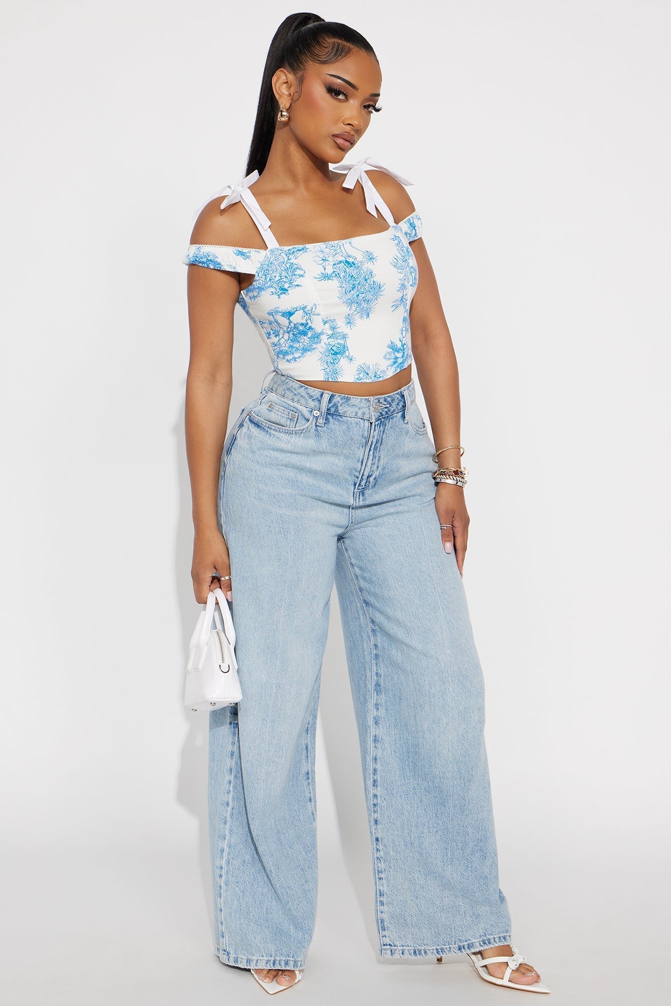 Sarita Corset Top - Blue/combo