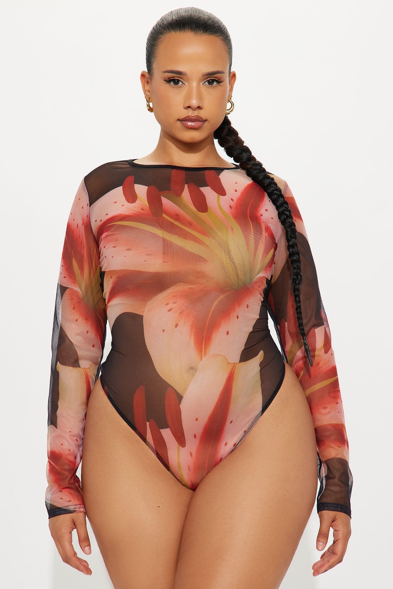 La Flora Mesh Bodysuit - Black/combo