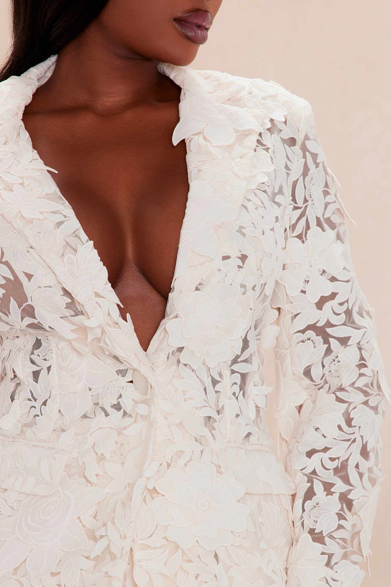Catalina Embroiderd Blazer - Cream
