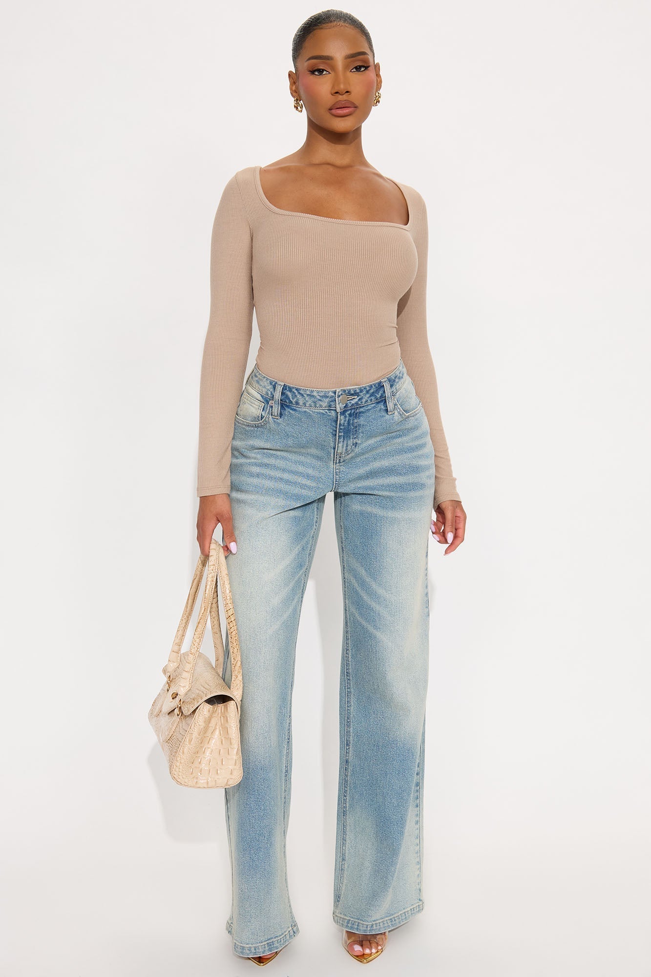 Issa Ribbed Top - Taupe