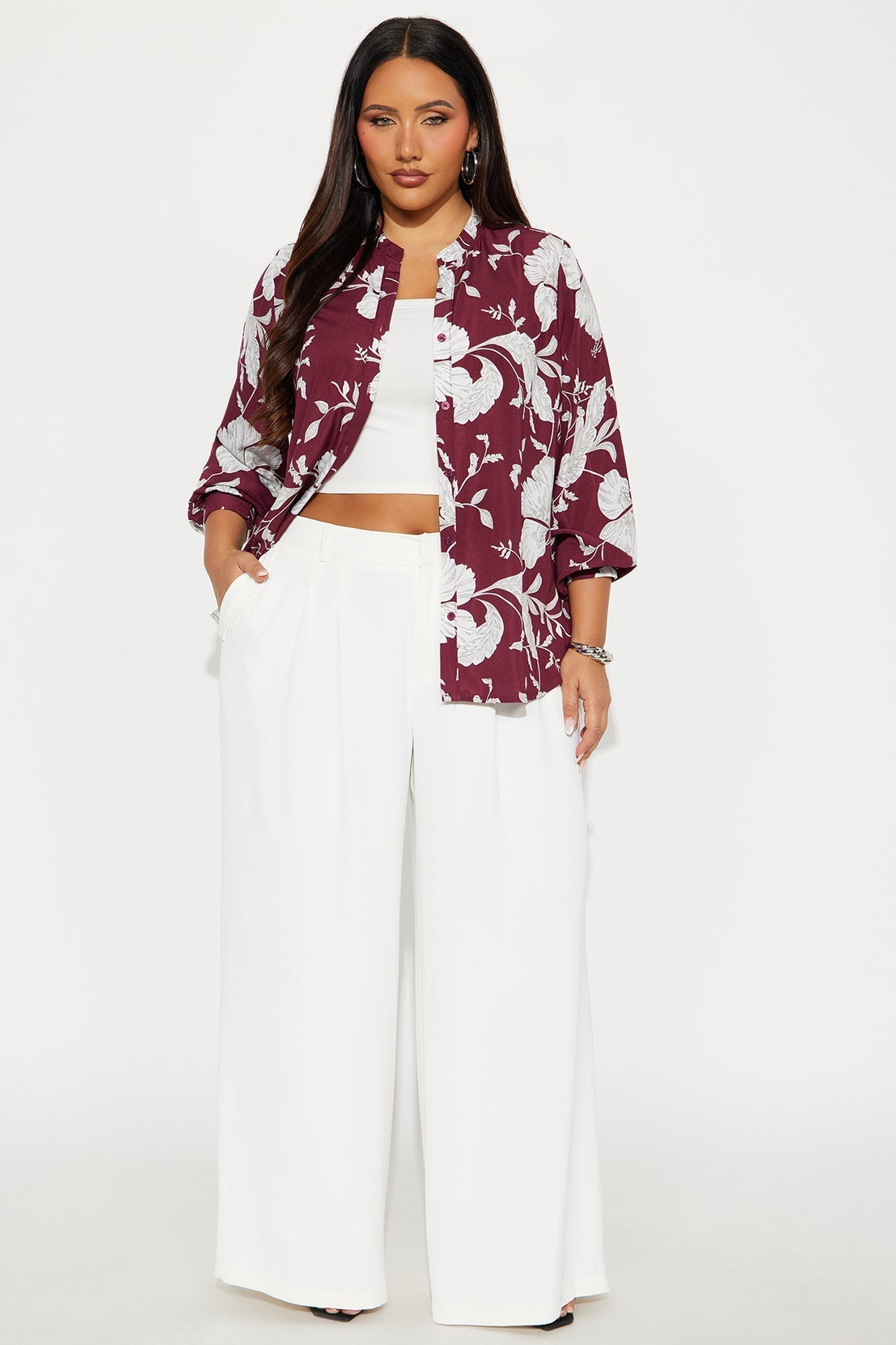 Floral Emotions Top - Burgundy/combo