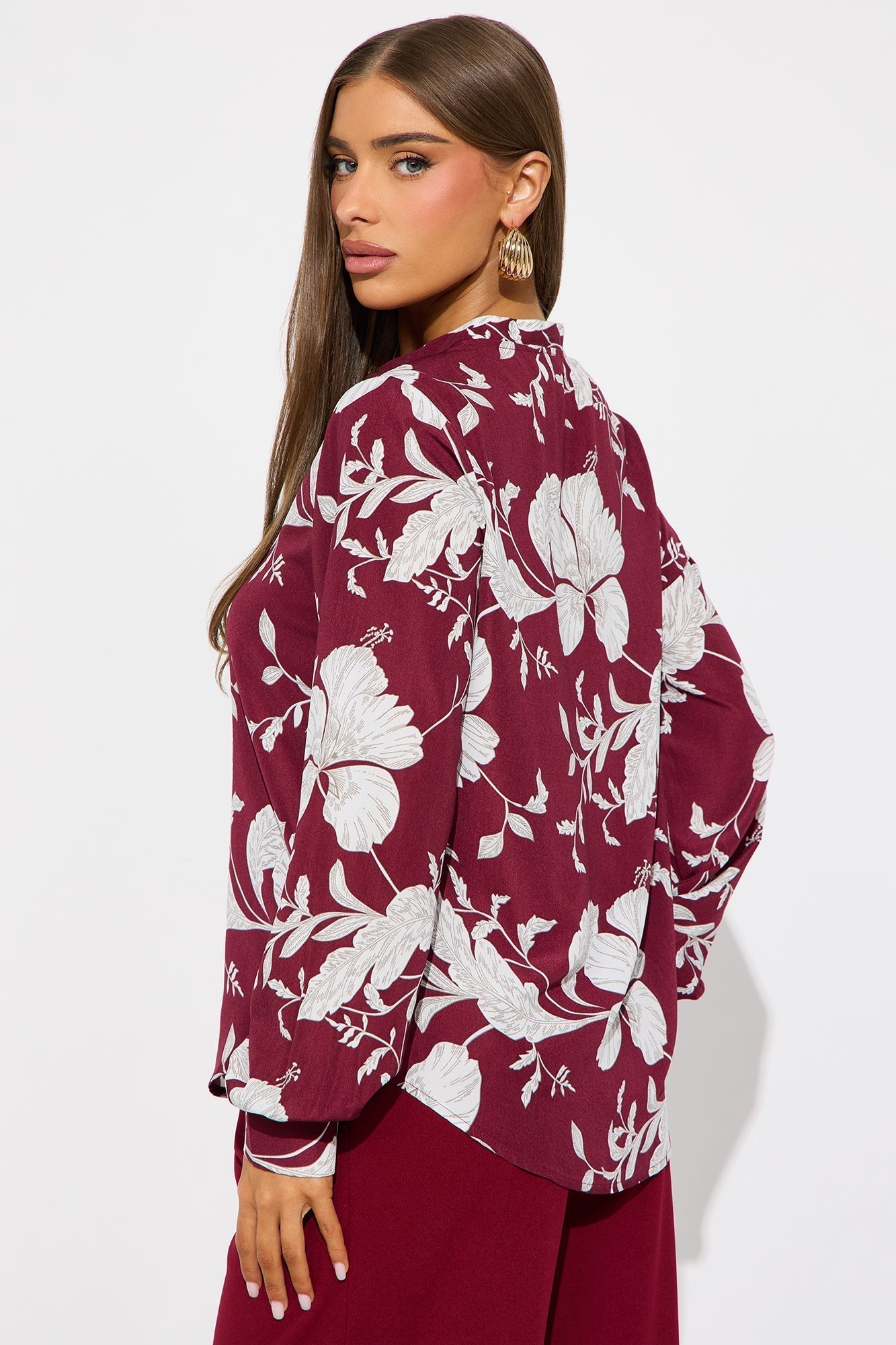 Floral Emotions Top - Burgundy/combo